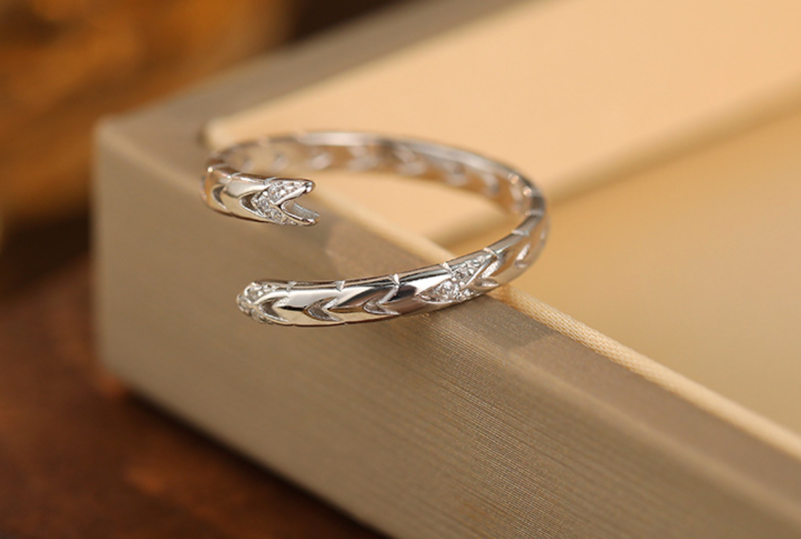 Double‑Snake Open Ring｜S925 Sterling Silver Adjustable Serpent Ring