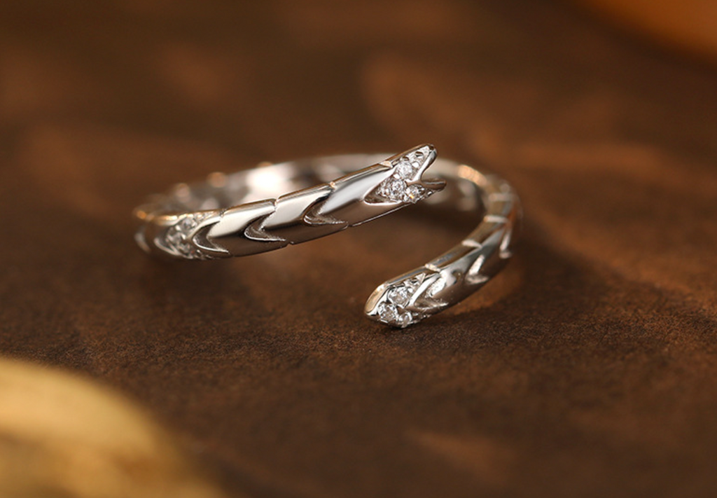 Double‑Snake Open Ring｜S925 Sterling Silver Adjustable Serpent Ring