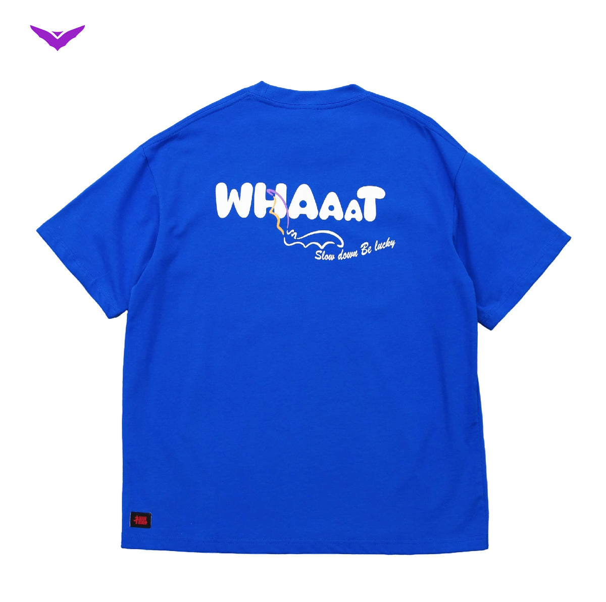 叁冶家｜原创圆领宽松重磅纯棉克莱因蓝短袖“WHAAAT”