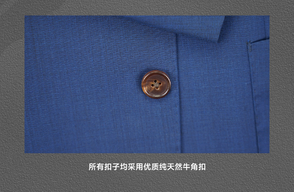 叁冶家|意式双排扣休闲单西 70% 精纺羊毛藏蓝色男士西装外套