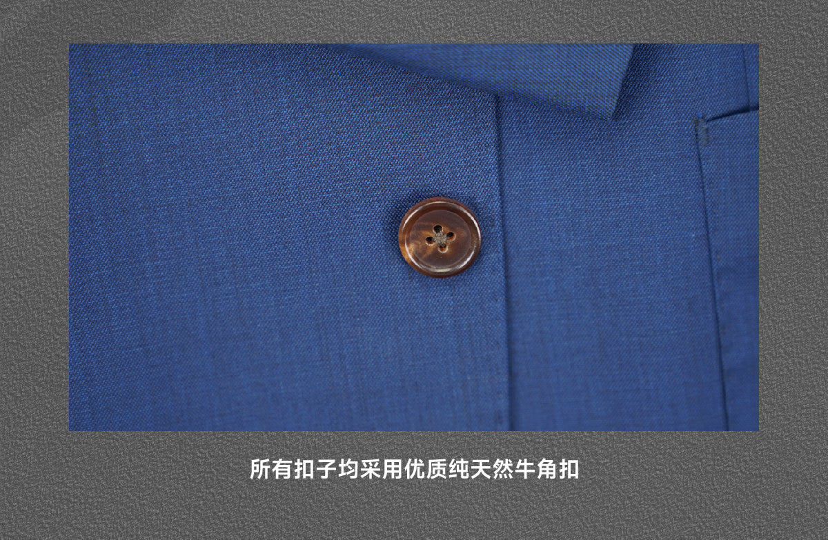 叁冶家|意式双排扣休闲单西 70% 精纺羊毛藏蓝色男士西装外套
