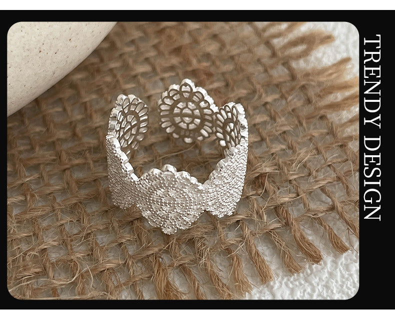 Vintage Lace Sterling Silver Open Ring