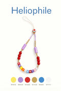 Heliophile Twilight Blush Handmade Beaded Phone Strap| Custom Letter Phone Charm Sunset Series
