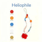 Heliophile 金曦系列手工串珠手机挂绳｜致敬安迪・沃霍尔日出风格红花挂饰